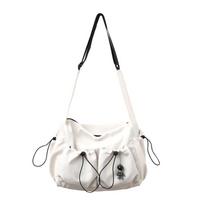 Men's Crossbody Bag with Drawstring Accent Spacious Secure Zipper Closure Shoulder Bag One Size balta