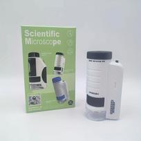 Jaunuolių LED rankinis mini mikroskopas/Nešiojamas edukacinis mokslo žaislas biologijos tyrinėjimui/Puiki Kalėdinė dovana /su fokusavimo ir ekspozicijos valdikliais 1pc juoda