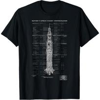 Saturn V Apollo Flight Configuration T-Shirt S juoda