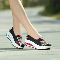 Fashion Spring  Canvas Rocking Wedges Platform Shoe Breathable Women's Shoes Sports Travel Shoes Sapatos Femininos 35