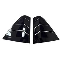 For Skoda Rapid 2012-2018 ABS Plastic Rear Window Quarter Louver Scoop Cover Side Vent Shutter Trim Car Adhesive Accessories Gloss Black