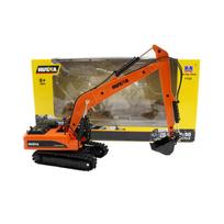 Huina 1722 1/50 lydinio ekskavatoriaus modelis su ilgu strėle, traktorius, metalinis liejimo inžinerinės transporto priemonės žaislas berniukams oranžinė