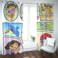 Dora the Explorer Cartoon Home Curtain Cute Printing Light Filtering Curtains Living Area Bed Room Heat and Sun Protection 100x140cm