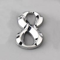 Simplicity 5cm Silver Door Plate Sign Digits Self Adhesive 3D House Number Stickers 8