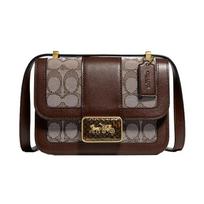 COACH crossbody bag Alie 18 presbyopic flip-top magnetic buckle, cowhide and snakeskin, messenger bag, small square bag, shoulder bag, small size ruda