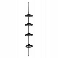 Dušo lentyna, teleskopinė, juoda, aliuminio, 4 lygiai, 180–240 cm