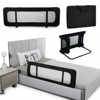 Vaikiška apsauginė lovos tvorelė Kinderkraft Guard&Dream, juoda, 120x40