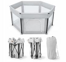 Vaikiška sulankstoma žaidimų maniežas PLAYPEN, 125 cm, šešiakampis, su uždangalu, 6–36 mėn., I298