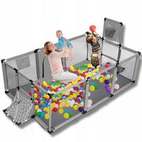 Vaikiška maniežas PLAYPEN, 180x120 cm, su krepšinio lankais ir kamuoliukais