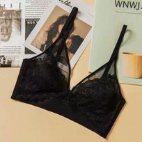 Summer Rabbit Ear Seamless Underwear for Women, Ultra-Thin Breathable Lace Bra with No Underwire, Designed to Make Large Busts Appear Smaller, with L, XL juoda