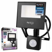 LED prožektorius su judesio jutikliu, 20W, 4500K, IP65, lauko