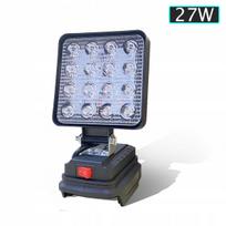 Darbinė LED lempa, 18V, 27W, 16 LED, 2xUSB