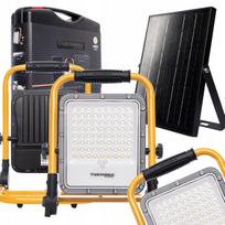 LED prožektorius su 30W baterija, saulės baterija, halogenine korpusu, SOS funkcija