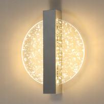Sieninis LED šviestuvas, apvalus, sidabrinis, 12W, 3000K, modernus