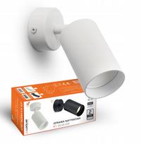 Sieninis šviestuvas Tuba, metalinis, baltas, LED GU10, 25W, reguliuojamas