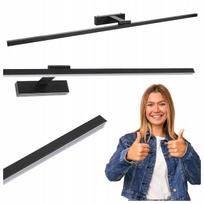 Vonios LED sieninis šviestuvas virš veidrodžio, 22W, 120 cm, juodas, IP44, 4000K