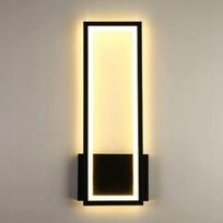 Sieninis LED šviestuvas, juodas, kvadratinis, 16W, 3000K, modernaus dizaino