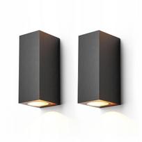 Lauko sieninis šviestuvas, 10W LED, 15 cm, IP65, juodas, 2 vnt.