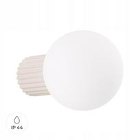 Lubinis ir sieninis šviestuvas Sollux, grublėto stiklo gaubtas, balta 12 cm, IP44, smėlio spalvos