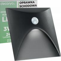 Kvadratinis LED laiptų šviestuvas su judesio jutikliu, 230V