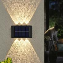 Saulės energija maitinamos LED sieninės lempos fasadui, 2 vnt.