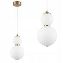 Pakabinamas LED lubų šviestuvas LHJ112, dvigubas, apvalus, balti gaubtai, auksinis