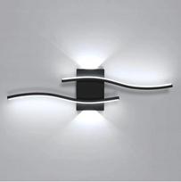 LED sieninė lempa, juoda, 20W, 6500K, moderni