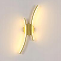 Sieninis LED šviestuvas, auksinis, 3000K, modernus