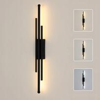 LED sieninė lempa, juoda, 8W, 3000K/4500K/6500K, moderni