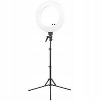 LED žiedinė lempa 18", 48 W, balta, su stovu