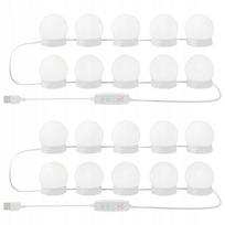 Veidrodžio LED šviestuvai, balti, 2 vnt., 4,5 x 4,5 x 4,8 cm