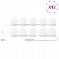 Veidrodžio LED lemputės, 12 vnt., baltos, 4.5 x 4.5 x 4.8 cm