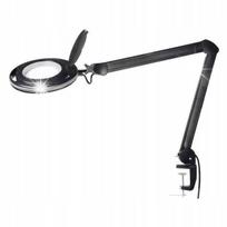 Stalinis LED šviestuvas su 2,25x didinamuoju stiklu, 9W, juodas, tvirtinamas prie stalo