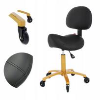 Taburetė Rodeo Saddle, reguliuojama, su ratukais, juoda