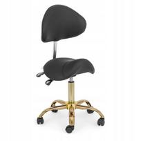 Kėdė su balno formos sėdyne, 51–65 cm, 150 kg, juoda/auksinė