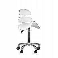 Kosmetinė kėdutė AM-880 balta su ergonomine atlošu ir ratukais