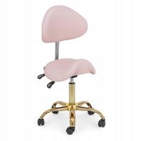 Taburė su balno formos sėdyne, 51–65 cm, 150 kg, šviesiai rožinė/aukso spalvos