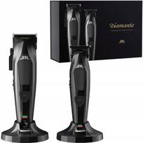 Plaukų kirpimo mašinėlių rinkinys JRL DIAMANTE 2025C, juodas: kirpimo mašinėlė, trimeris, stotelė