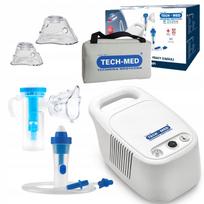 Inhaliatorius su purkštuvu suaugusiems ir vaikams, TECH-MED, kartu su sinusų drėkintuvu