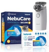 Tinklelinis inhaliatorius NEBUCARE SECURE 2.0, tylus, tinkamas slogai, su druskos terapija