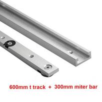 Profesionalios klasės aliuminio lydinio kampų pjovimo takelis ir kampų pjovimo liniuotė stalo pjūklui 600mm T track + 450mm Miter bar