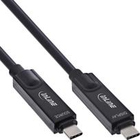 USB kabelis InLine InLine® USB 3.2 Gen.2 AOC kabelis, USB-C kištukas/kištukas 8K60Hz 60W, Black, 15m | 4043718343508 | 4043718343508