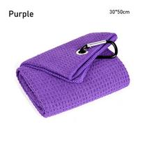 Microfiber High Water Absorption Cleaning Towels With Carabiner Hook Golf Towel Cleans Clubs 30x50cm violetinė