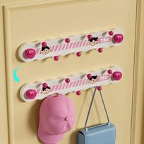 Suction Cup Hooks, No Drilling Required, Row-Connected Bathroom Storage Rack, Door-Back Coat Hanger, Kitchen Strong Adhesive Hooks, Milk White Pink