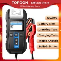TOPDON BT300P Car Battery Tester with Printer 12V Digital Charging Cranking Test Tools for Vehicle Auto Analyzer 100-2000CCA BT300P