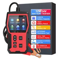 Car Battery Tester with Cloud Printing 100-3000 CCA 6V 12V 24V AGM Lithium Gel Battery Checker Automotive Alternator Digital raudona