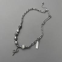 Hip-Hop Niche Clavicle Chain, Irregular Raw Metal Stone Surround Star Splicing Personality Neck Jewelry