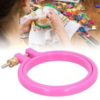 Plastic Cross Stitch Hoop Adjustable Design Adjustable Hoop Ring Durable Plastic Hoop  For Sewing 3in