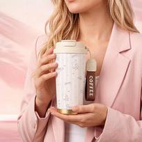 532ml Coffee Mug Bunny Bow Moon Star Element Lanyard Insulated Cup Beach Cup Handheld Cup Leakproof Hand Cup Car Cup 532ml Coffee Mug