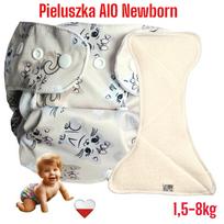 Pieluszka wielorazowa aio newborn kieszonka bambus kotki nappime